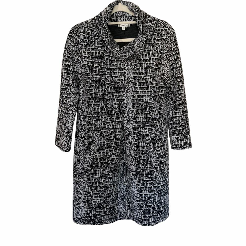 Tyler Boe Kim Cowl Neck Sweater Dress Snake Skin Cozy Fall XS